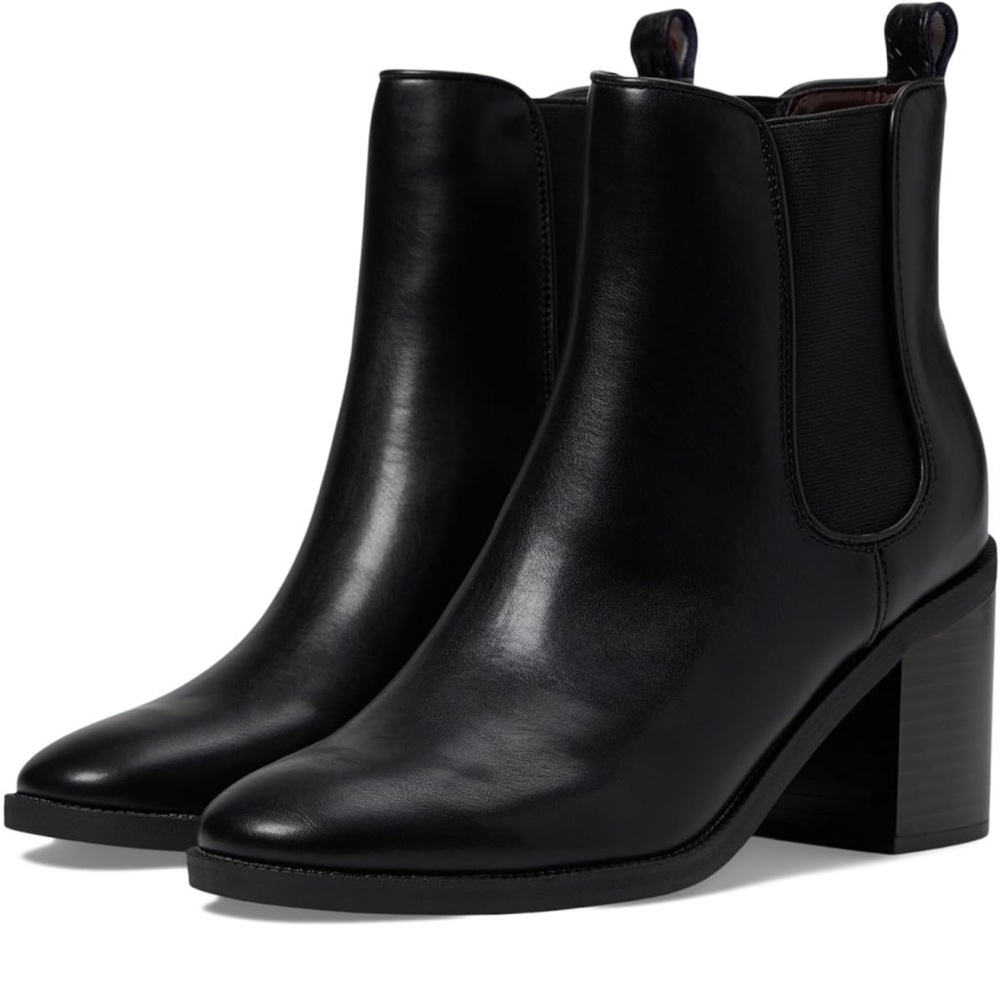 Tommy Hilfiger Black Leather Ankle Boots Women’s 8